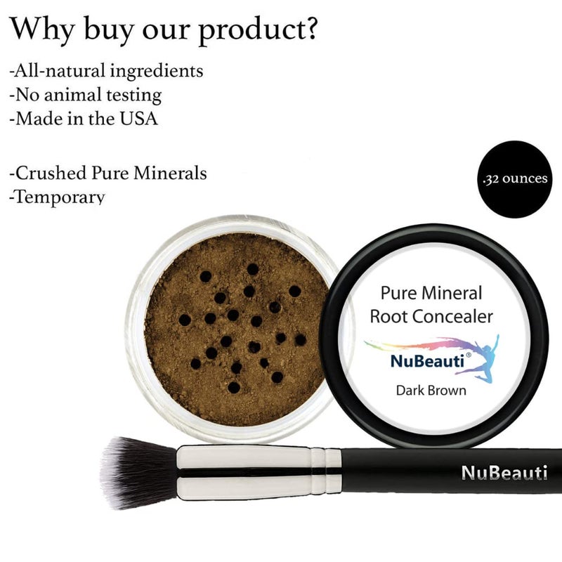NuBeauti Root Touch Up Powder - True-to-Nature Hairline Concealer with 11 Shades - Fragrance-Free, Talc-Free, Paraben-Free (With Brush, Dark Brown) - Image 4
